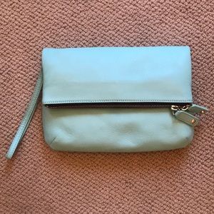 Talbots turquoise soft leather clutch purse